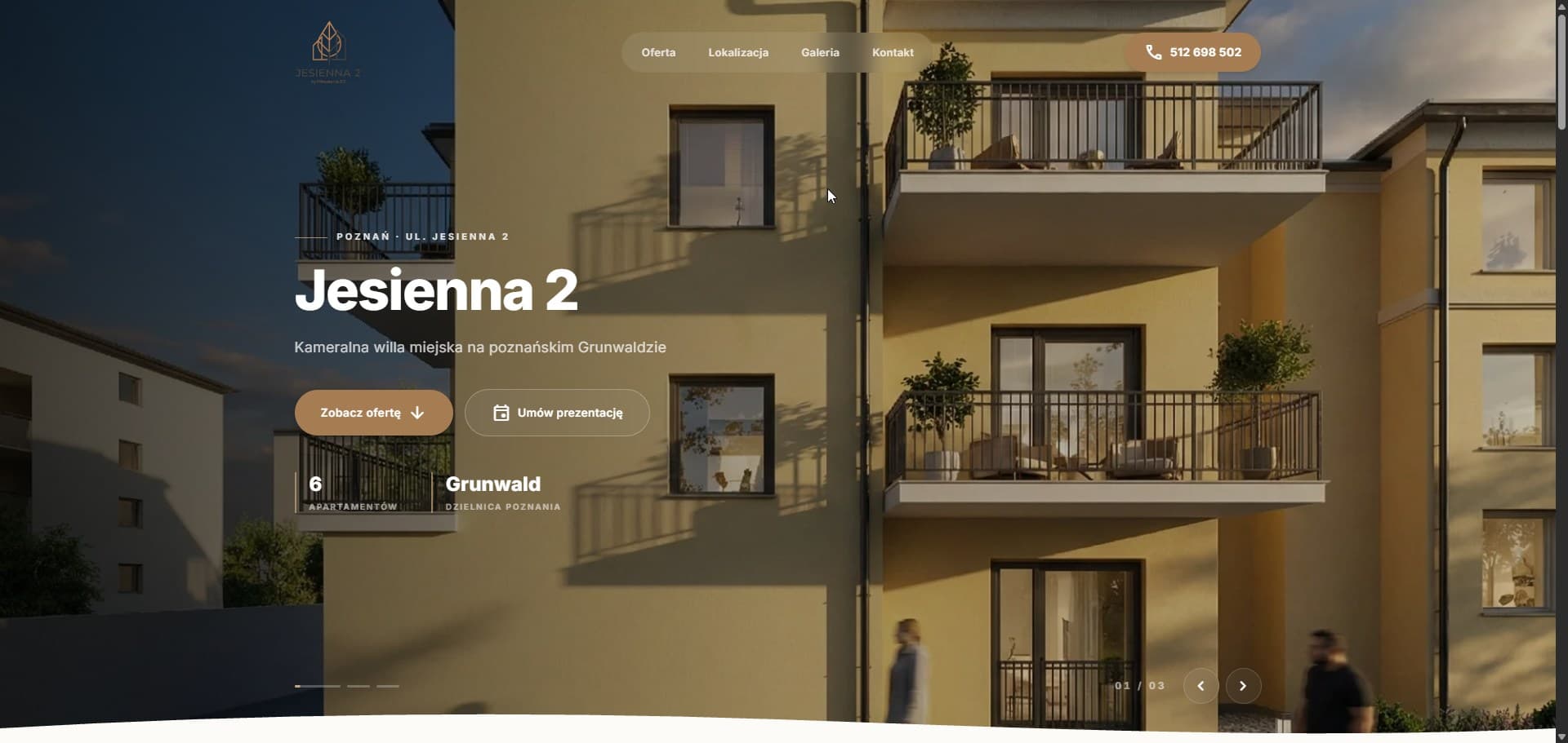Strona inwestycji deweloperskiej Jesienna 2